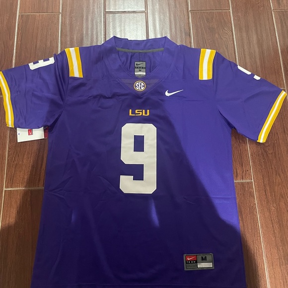 LSU Joe Burrow Purple Jerseys Sizes Small - 2XL - Picture 2 of 6